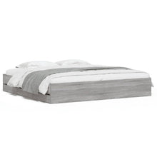 Bedframe met lades bewerkt hout grijs sonoma eiken 200x200 cm
