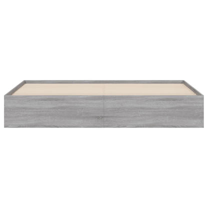 Bedframe met lades bewerkt hout grijs sonoma eiken 200x200 cm
