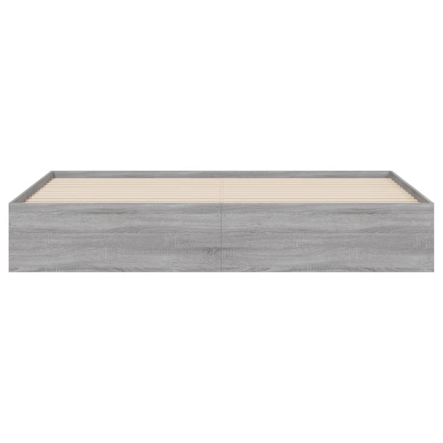 Bedframe met lades bewerkt hout grijs sonoma eiken 200x200 cm