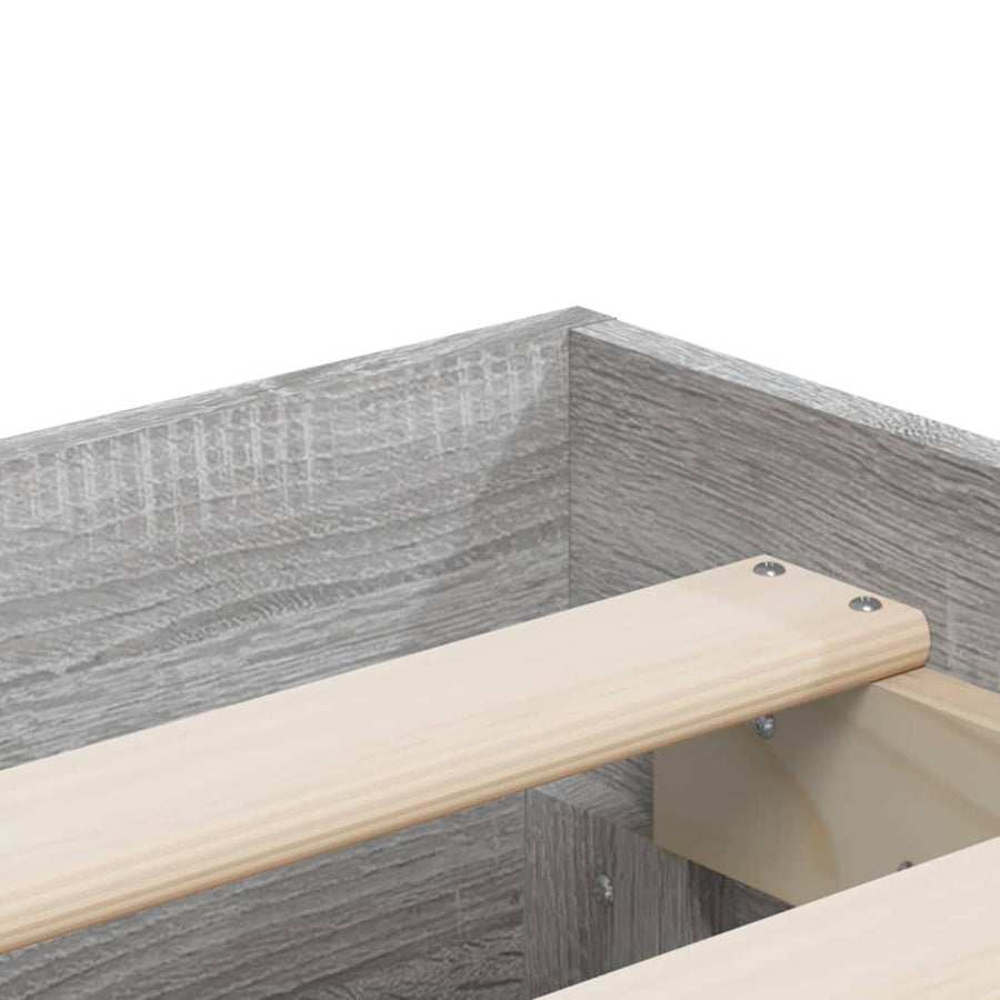 Bedframe met lades bewerkt hout grijs sonoma eiken 200x200 cm