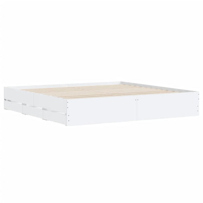 Bedframe met lades bewerkt hout wit 180x200 cm
