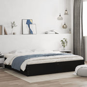 Bedframe met lades bewerkt hout zwart 180x200 cm