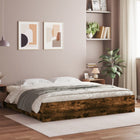 Bed frame with drawers, engineered wood, smoked oak look, 180x200 cm