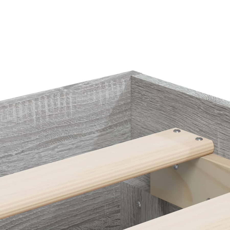 Bedframe met lades bewerkt hout grijs sonoma eiken 180x200 cm