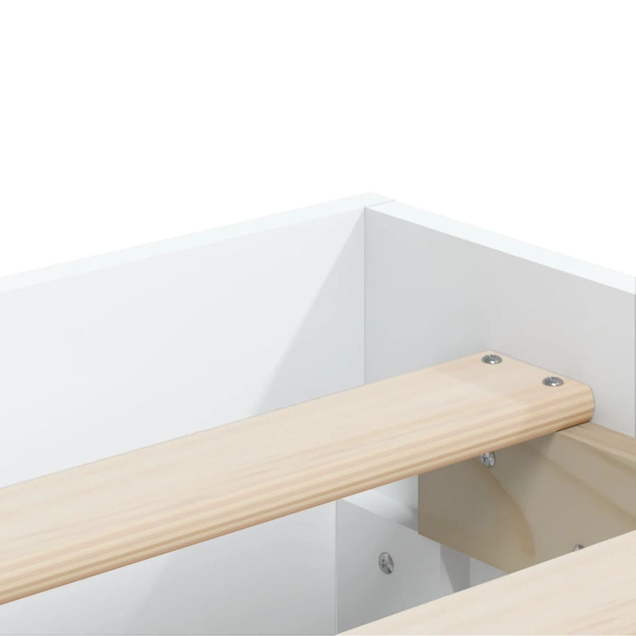 Bedframe met lades bewerkt hout wit 160x200 cm