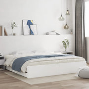 Bedframe 160x200 cm bewerkt hout wit met lades