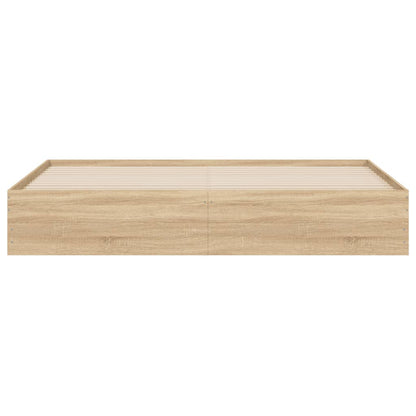 Bedframe met lades bewerkt hout sonoma eikenkleurig 160x200 cm