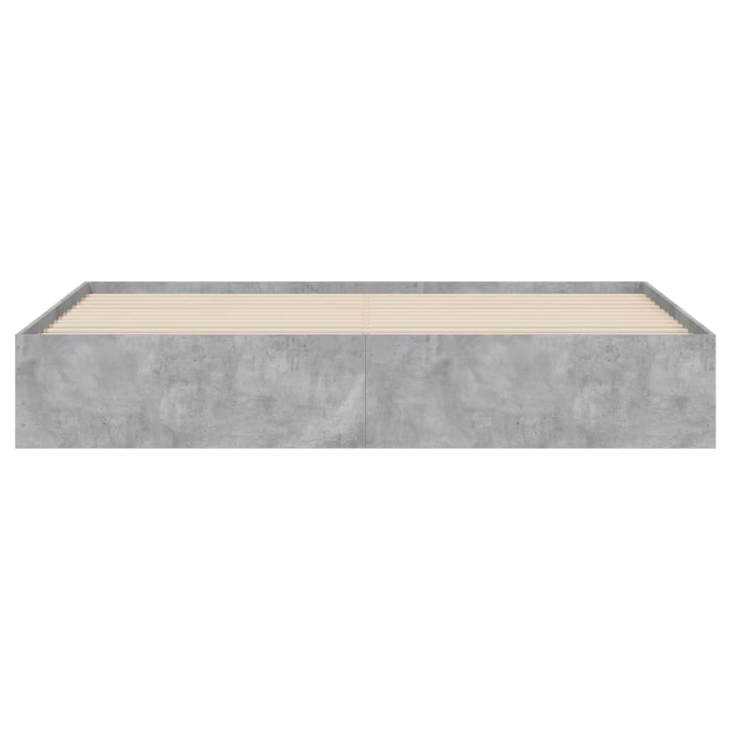 Bedframe met lades bewerkt hout betongrijs 160x200 cm