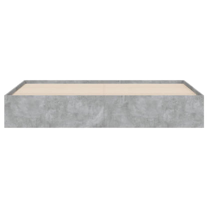 Bedframe met lades bewerkt hout betongrijs 160x200 cm