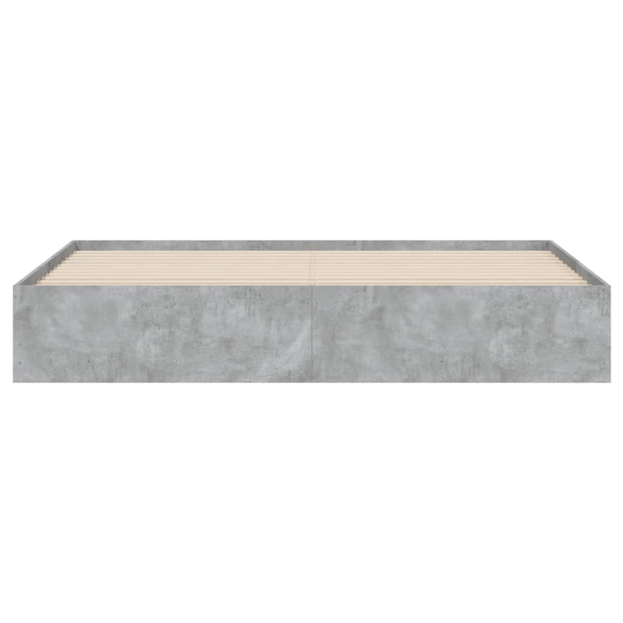 Bedframe met lades bewerkt hout betongrijs 160x200 cm