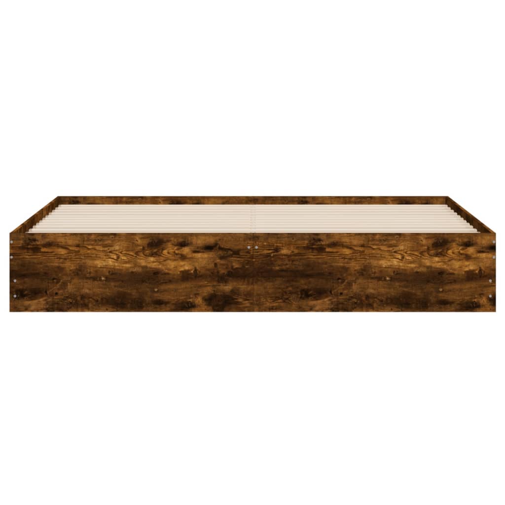 Bedframe met lades bewerkt hout gerookt eikenkleurig 160x200 cm