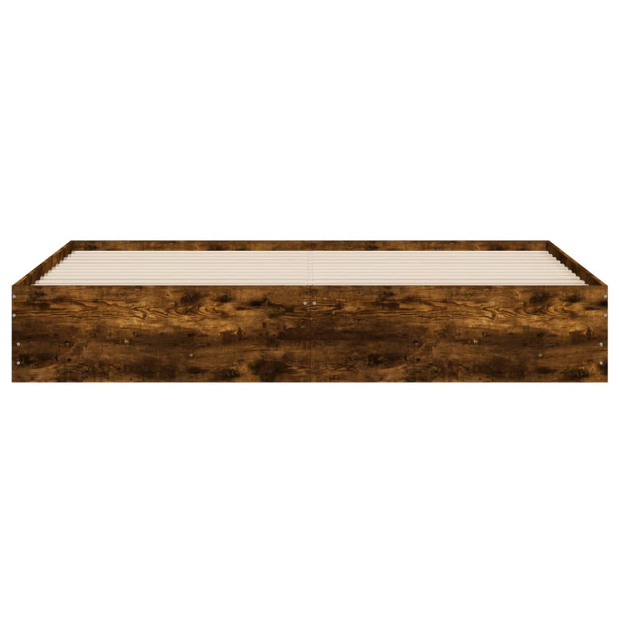 Bedframe met lades bewerkt hout gerookt eikenkleurig 160x200 cm