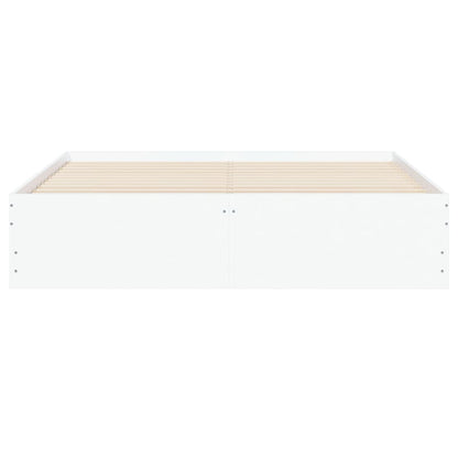Bedframe met lades bewerkt hout 150 x 200 cm Wit