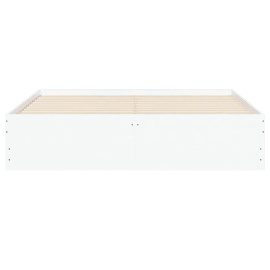 Bedframe met lades bewerkt hout 150 x 200 cm Wit