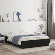 Bedframe met lades bewerkt hout zwart 150x200 cm