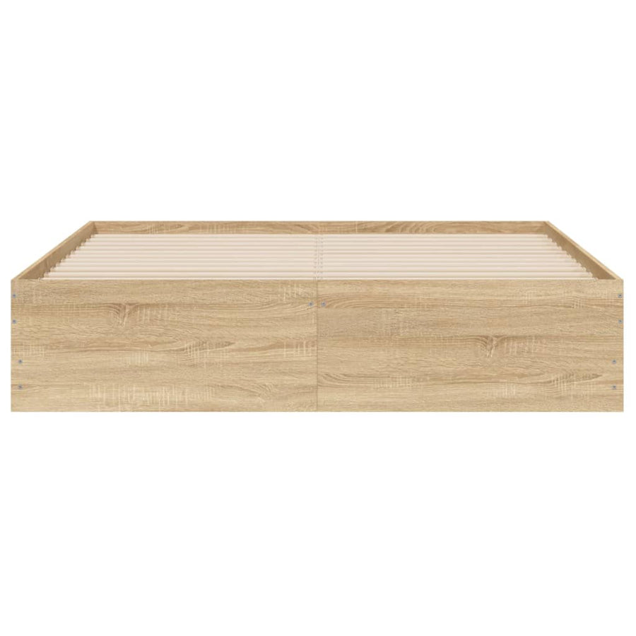 Bedframe met lades bewerkt hout kleurig 150 x 200 cm Sonoma eiken