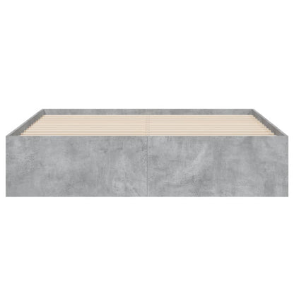 Bedframe met lades bewerkt hout 150 x 200 cm Betongrijs