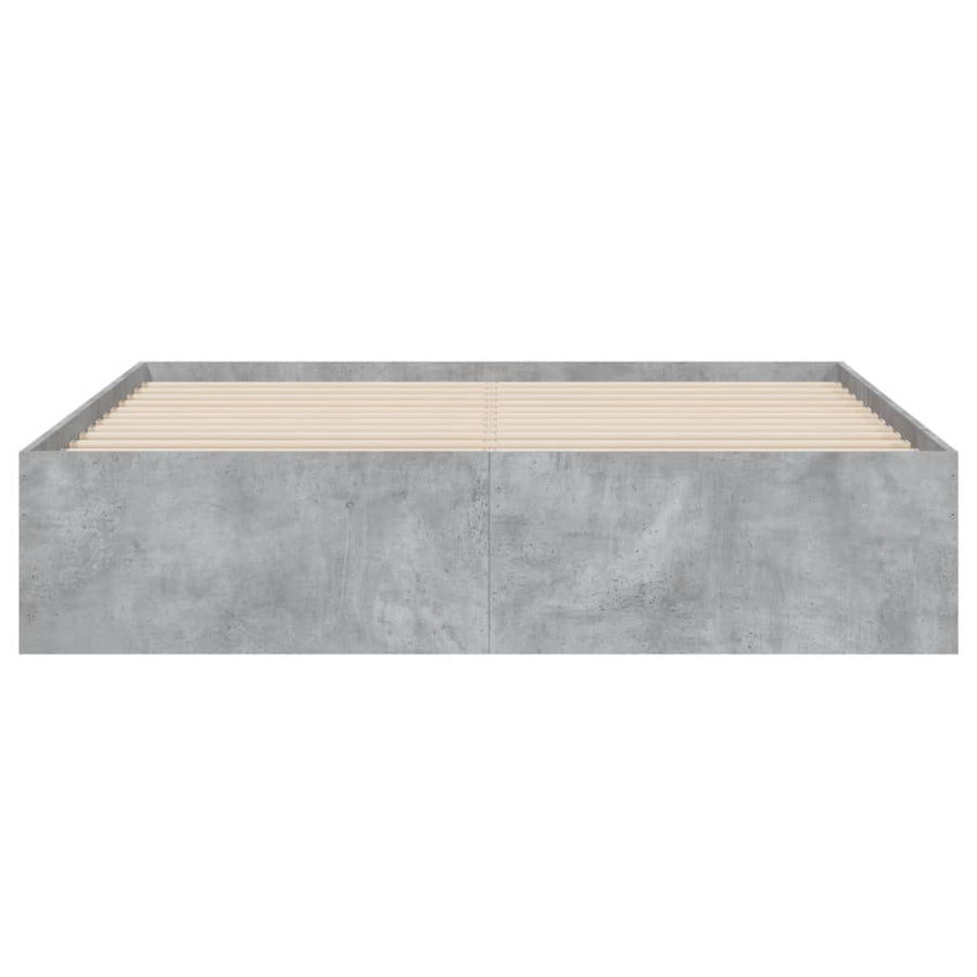 Bedframe met lades bewerkt hout 150 x 200 cm Betongrijs