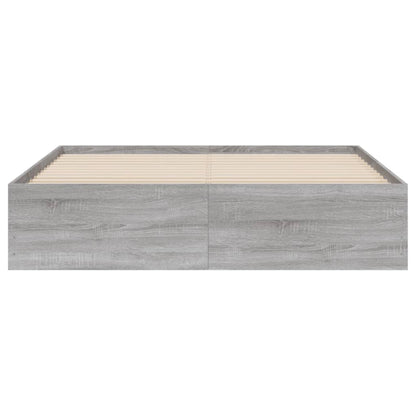 Bedframe Met Lades Bewerkt Hout Eiken Grijs sonoma 150 x 200 cm