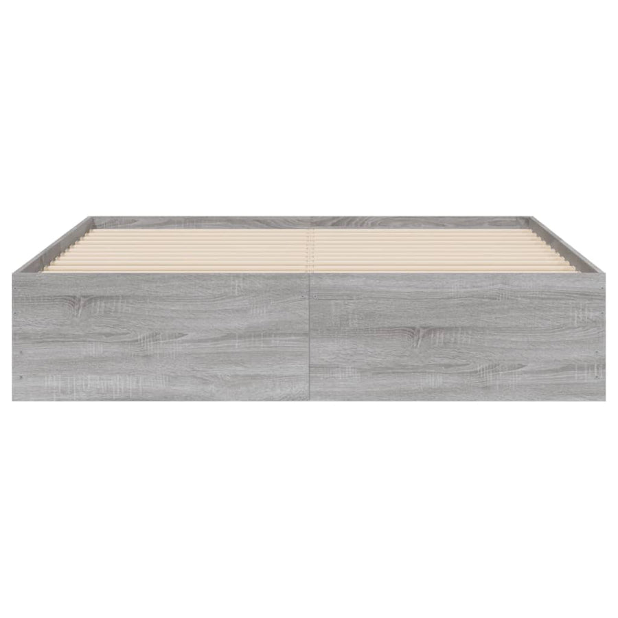 Bedframe Met Lades Bewerkt Hout Eiken Grijs sonoma 150 x 200 cm