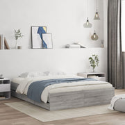 Bedframe met lades 150x200 cm bewerkt hout grijs