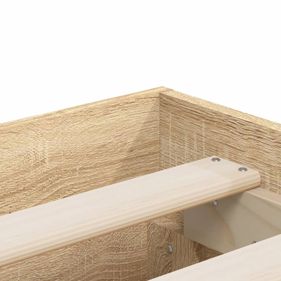 Bedframe met lades bewerkt hout sonoma eikenkleurig 140x200 cm 140 x 200 cm Sonoma eiken