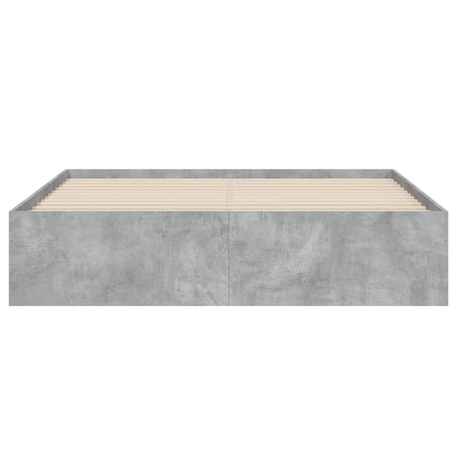 Bedframe met lades bewerkt hout betongrijs 140x200 cm 140 x 200 cm Betongrijs