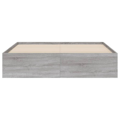 Bedframe met lades bewerkt hout grijs sonoma eiken 140x200 cm 140 x 200 cm Grijs sonoma