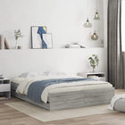 Bedframe 140x200 cm bewerkt hout grijs