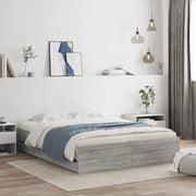 Bedframe 140x200 cm bewerkt hout grijs