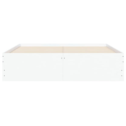 Bedframe met lades bewerkt hout wit 120x200 cm