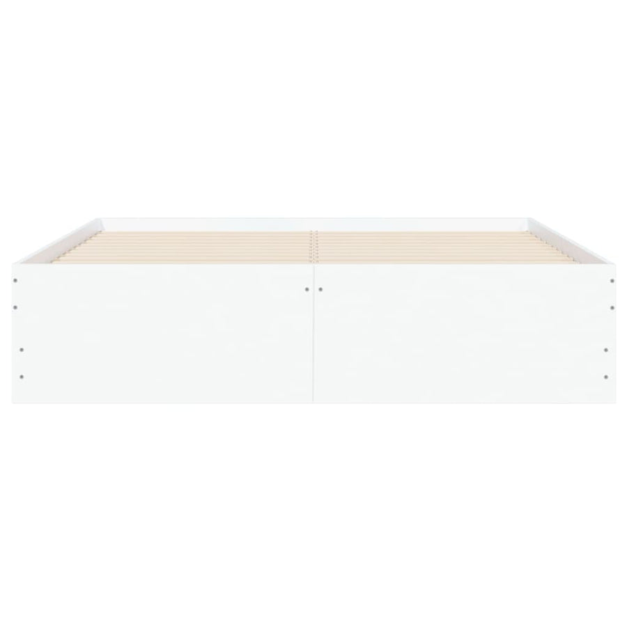 Bedframe met lades bewerkt hout wit 120x200 cm