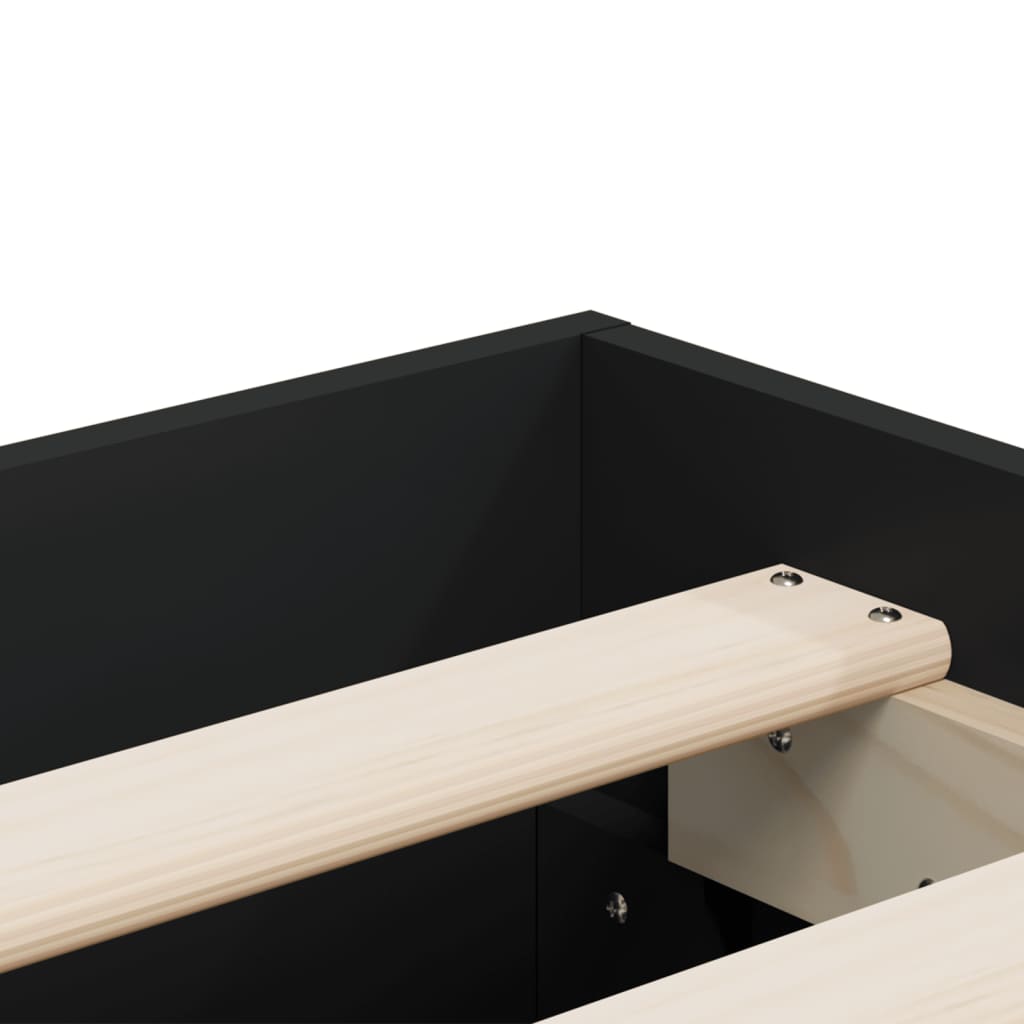 Bedframe met lades bewerkt hout zwart 120x200 cm