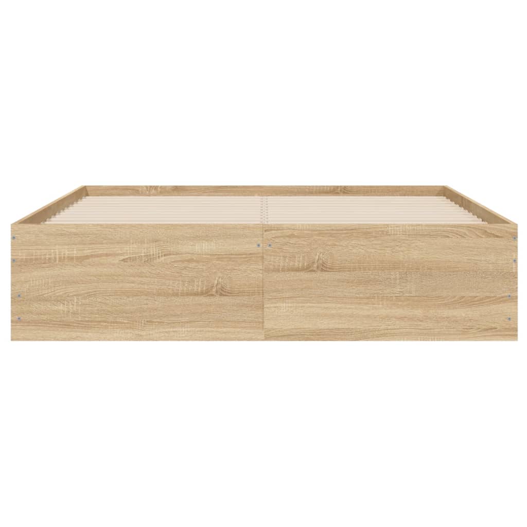 Bedframe met lades bewerkt hout sonoma eikenkleurig 120x200 cm