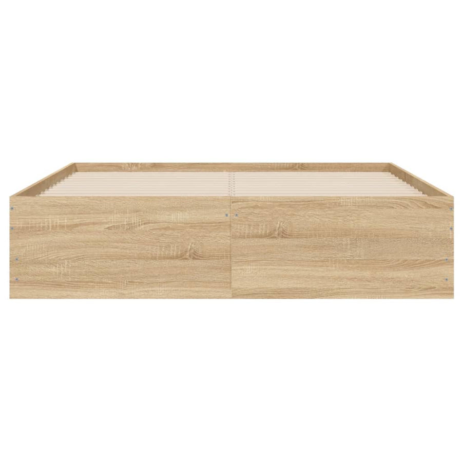 Bedframe met lades bewerkt hout sonoma eikenkleurig 120x200 cm