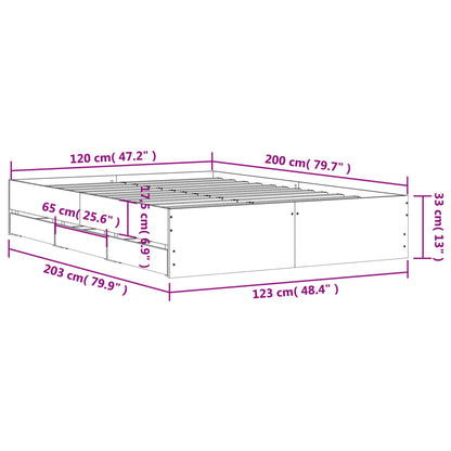 Bedframe met lades bewerkt hout sonoma eikenkleurig 120x200 cm