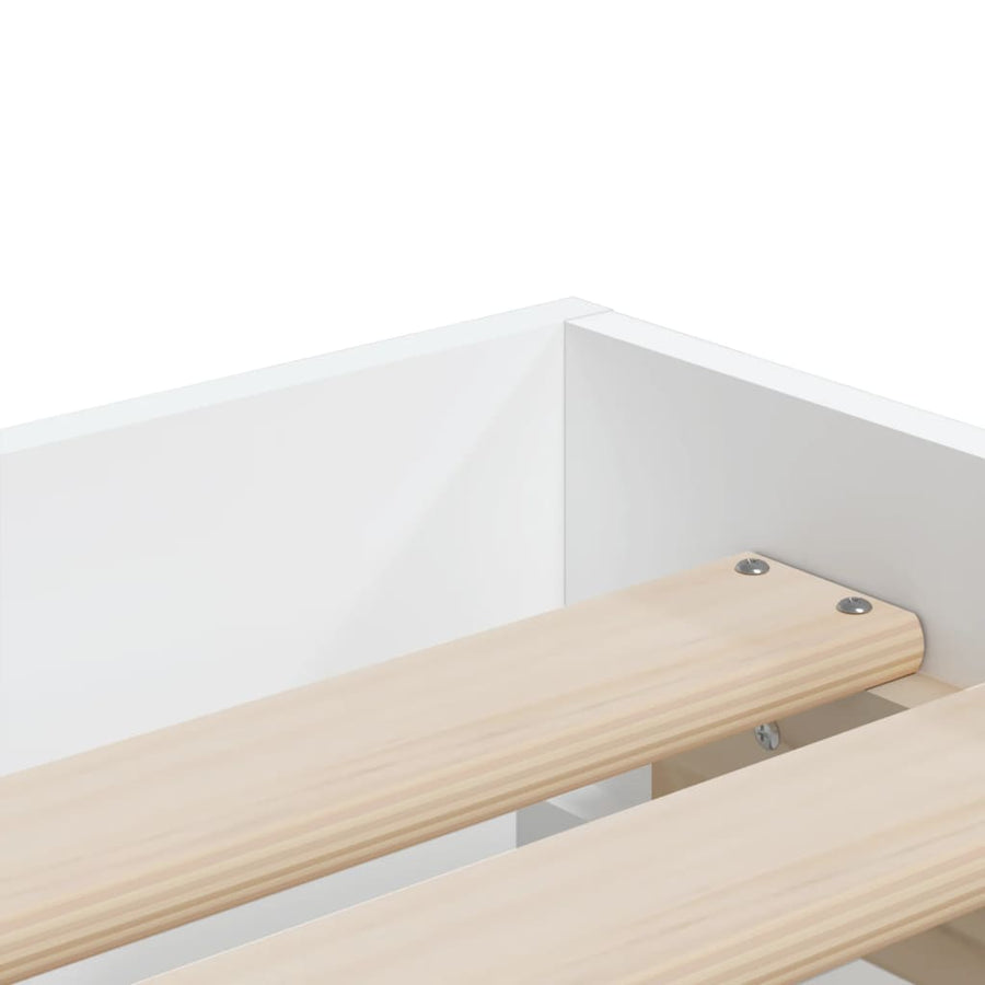 Bedframe met lades bewerkt hout wit 100x200 cm