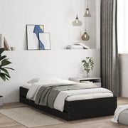 Bedframe met lades 100x200 cm bewerkt hout zwart