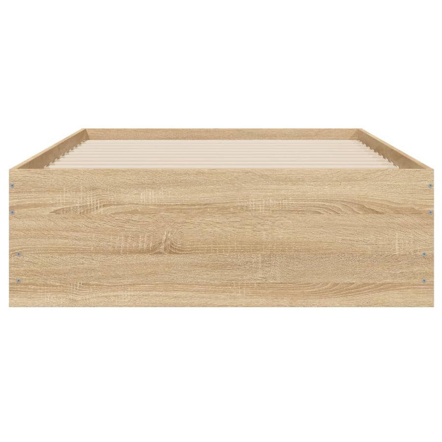 Bedframe met lades bewerkt hout sonoma eikenkleurig 100x200 cm