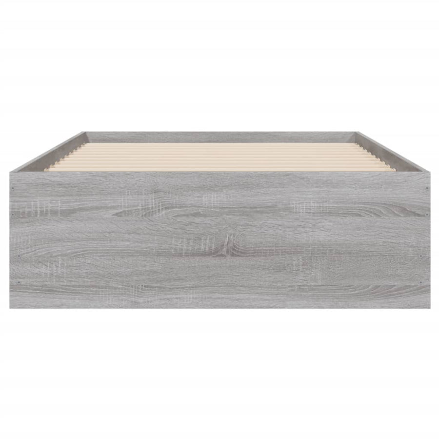 Bedframe met lades bewerkt hout grijs sonoma eiken 100x200 cm