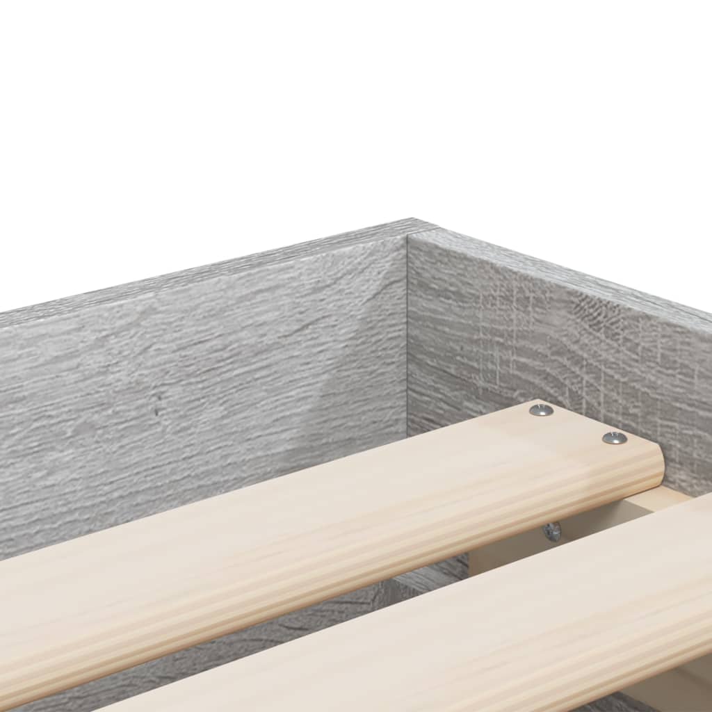 Bedframe met lades bewerkt hout grijs sonoma eiken 100x200 cm