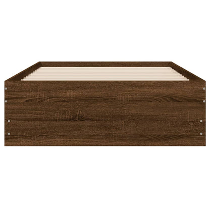 Bedframe met lades bewerkt hout bruineikenkleurig 100x200 cm