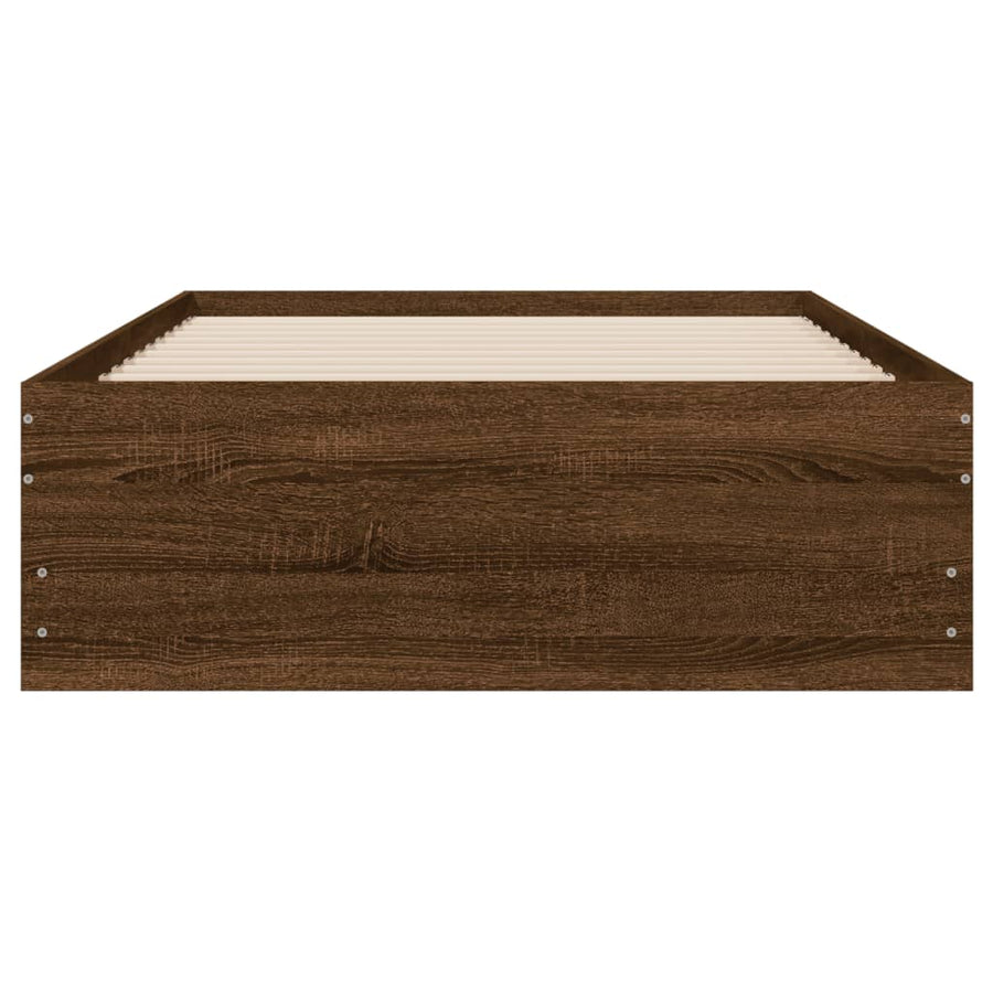 Bedframe met lades bewerkt hout bruineikenkleurig 100x200 cm