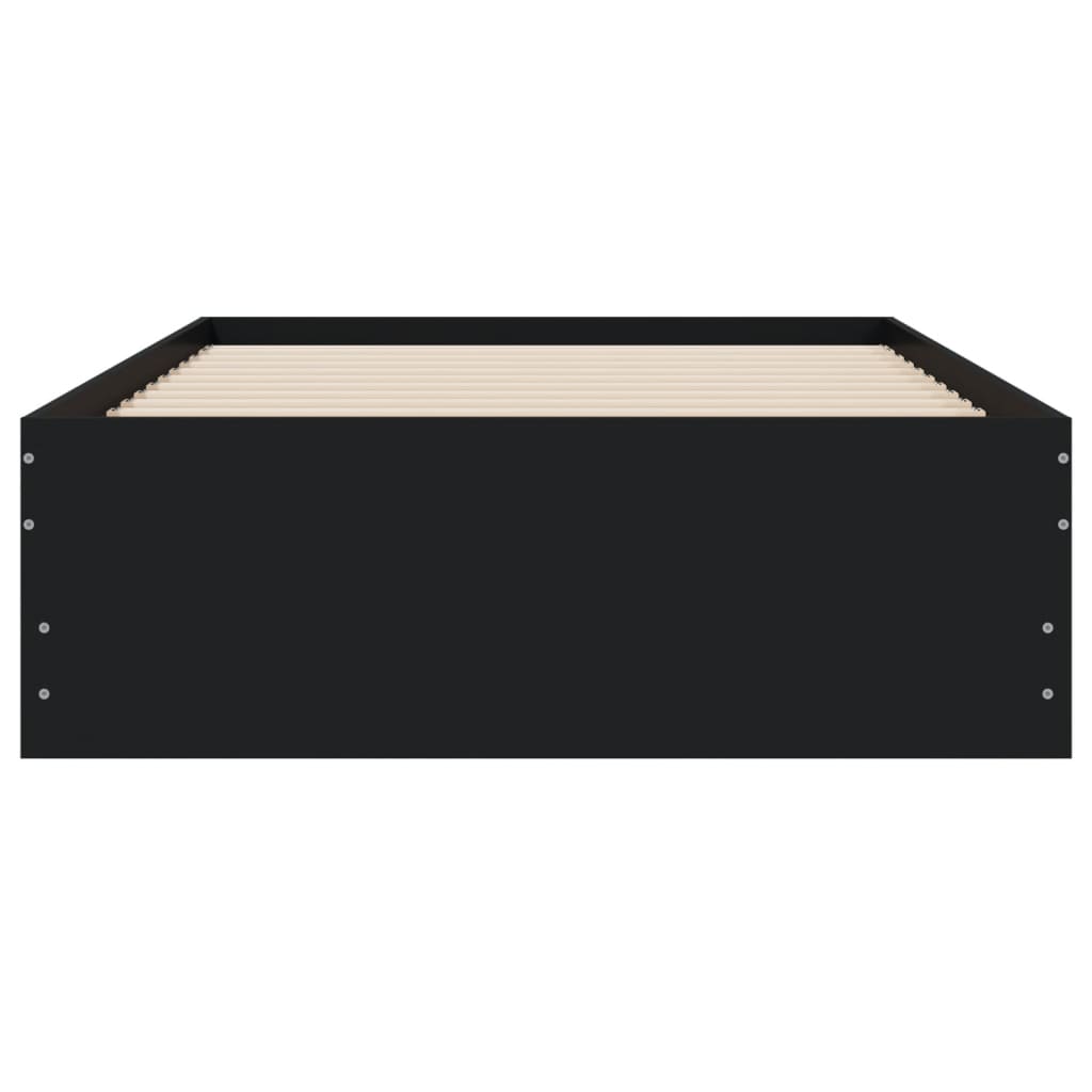 Bedframe met lades bewerkt hout zwart 90x200 cm 90 x 200 cm Zwart