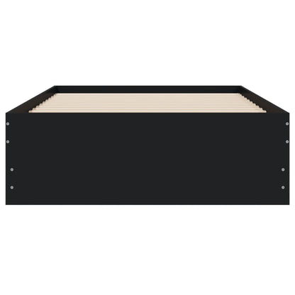 Bedframe met lades bewerkt hout zwart 90x200 cm 90 x 200 cm Zwart