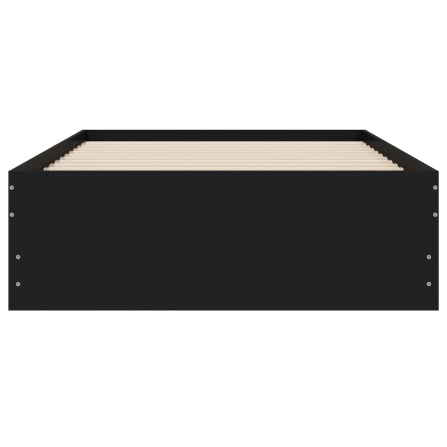 Bedframe met lades bewerkt hout zwart 90x200 cm 90 x 200 cm Zwart