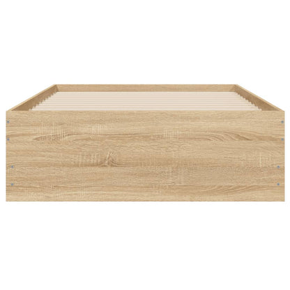 Bedframe met lades bewerkt hout sonoma eikenkleurig 90x200 cm 90 x 200 cm Sonoma eiken