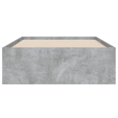 Bedframe met lades bewerkt hout betongrijs 90x200 cm 90 x 200 cm Betongrijs