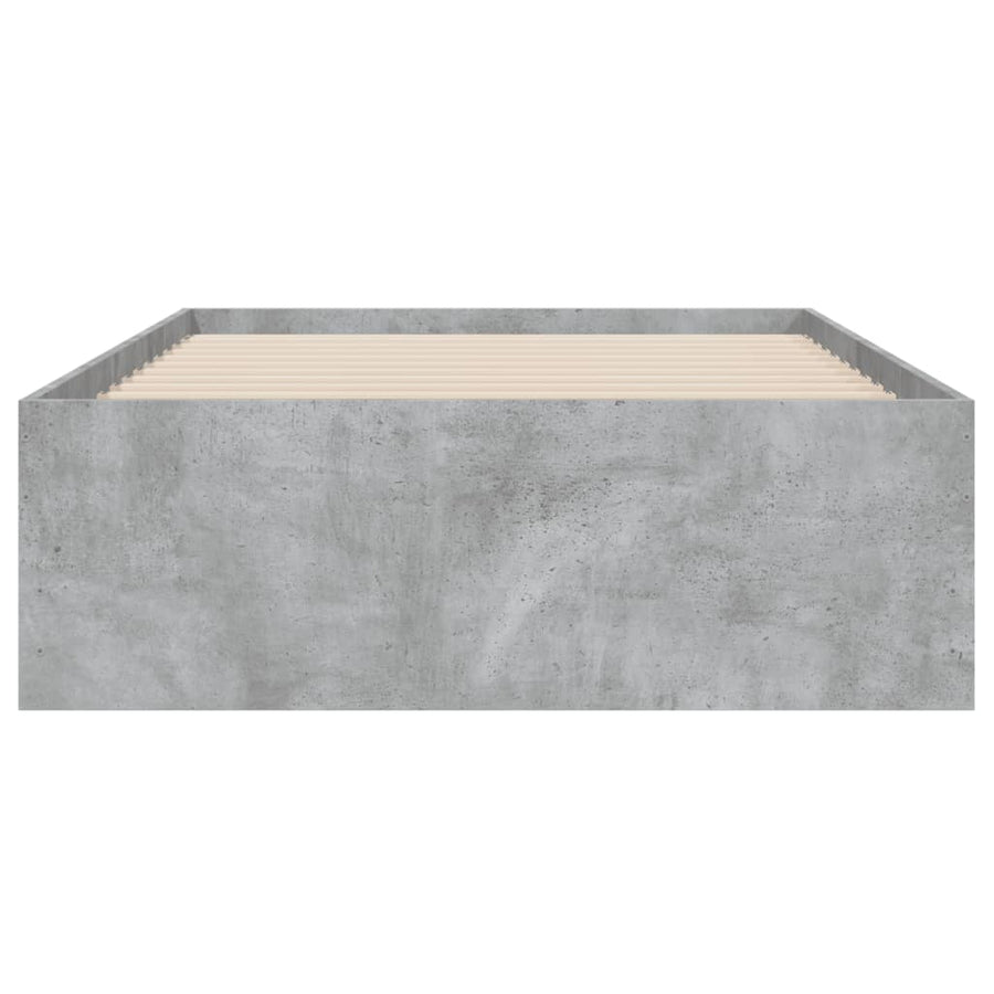 Bedframe met lades bewerkt hout betongrijs 90x200 cm 90 x 200 cm Betongrijs