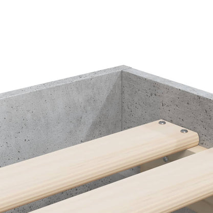 Bedframe met lades bewerkt hout betongrijs 90x200 cm 90 x 200 cm Betongrijs